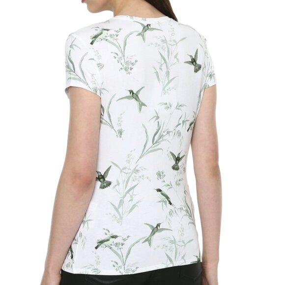 Ted Baker Yumelia Fortune Floral Fitted Tee In White Green S/M - Picture 4 of 13